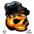 thumbnail image 1 of Raven Pumkin Skull - 3" Vinyl Sticker - For Car Laptop I-Pad Phone Helmet Hard Hat - Waterproof Decal, 1 of 1