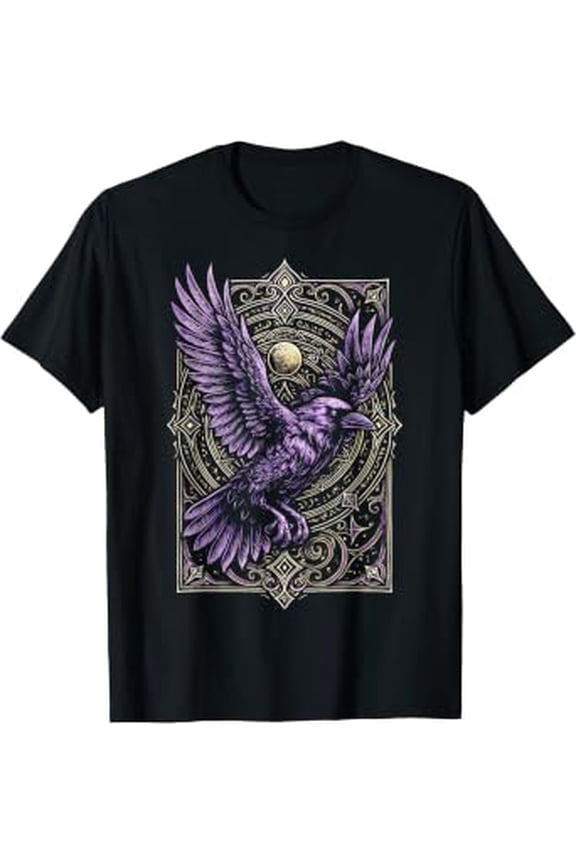 Raven Purple Mythical Fantasy Wings Celestial T-Shirt