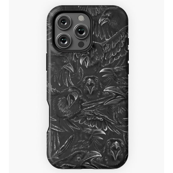Raven Rage Gothic Crow Bird Art GA1453 Phone Case for iPhone 11 to 17 Pro Max