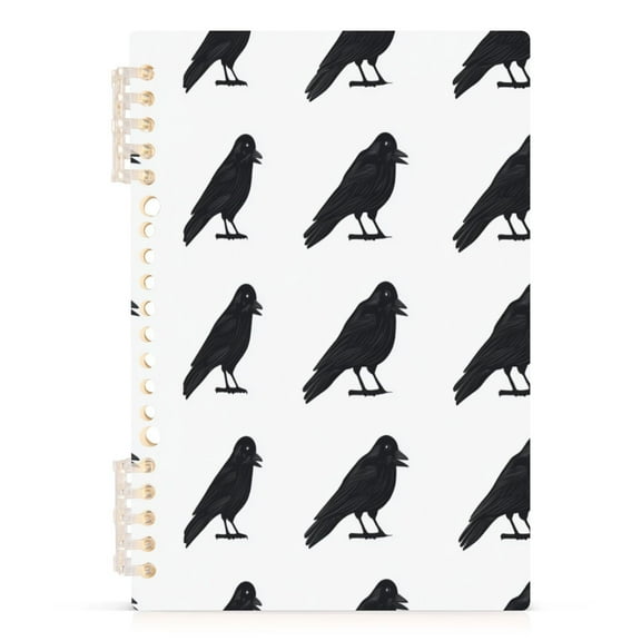 Raven Repetition A5 8.3x5.7in PP Notebook, Adjustable Rings, 60 Sheets, Diary or Journey Note