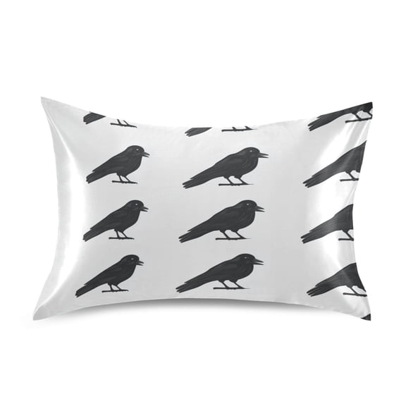 Raven Repetition Luxury Silky Soft Pillowcase Standard Size Wrinkle Resistant Envelope Closure 20x26in