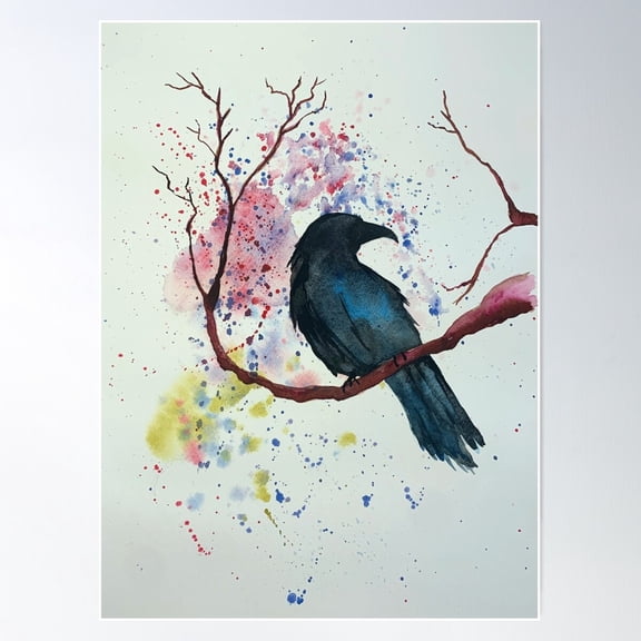 Raven Resting. Poster Wall Art, Modern Wall Decor For Living Room Bedroom, 8x12 UNFRAMED
