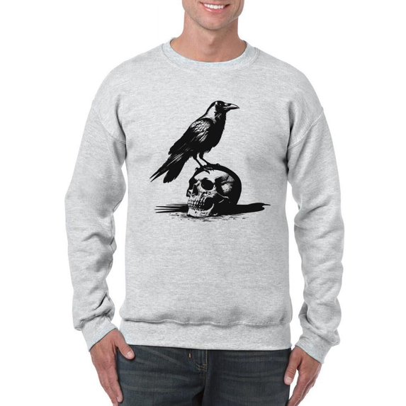 Raven Skull Gothic Halloween Graphic - Men's Sweatshirt
