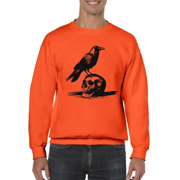 Raven Skull Gothic Halloween Graphic - Men's Sweatshirt