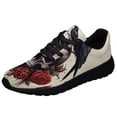 thumbnail image 1 of Raven Skull Roses Spooky Vibes Halloween Shoes Sneakers Black Size 9, 1 of 7