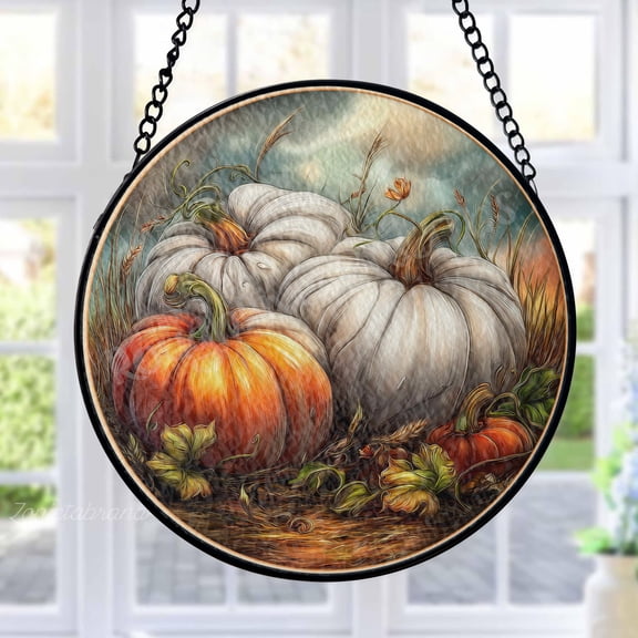 Raven Skull Stained Glass Suncatcher Halloween Gothic Window Hanging Dark Bird Art Decor Ornament