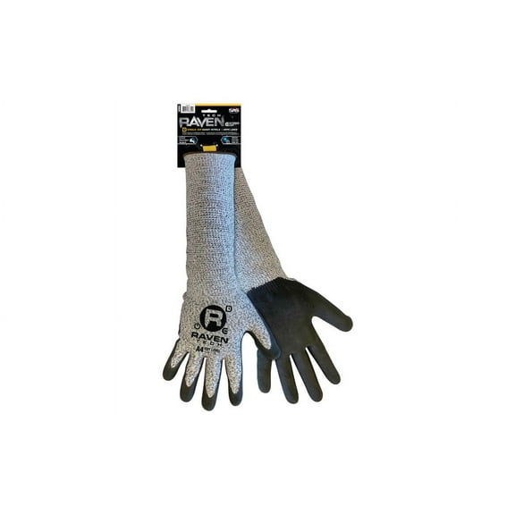 Raven Tech Extended Cuff Nitrile Dipped Sandy Finish Cut Level A4 Gloves - Retail - Lrg - SAS Safety 6780-13
