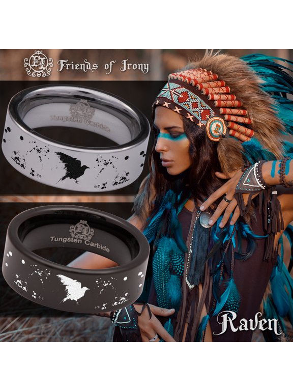 Raven Tungsten Carbide Ring