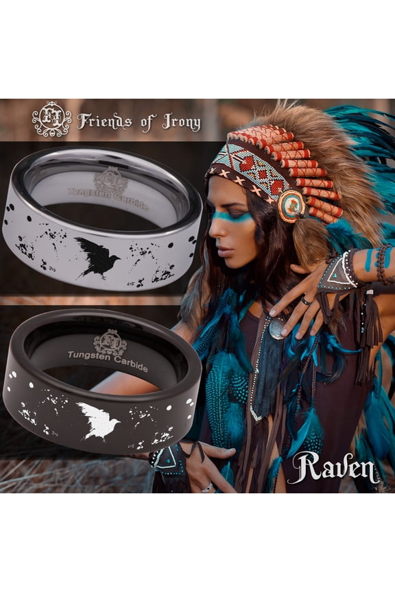 Raven Tungsten Carbide Ring