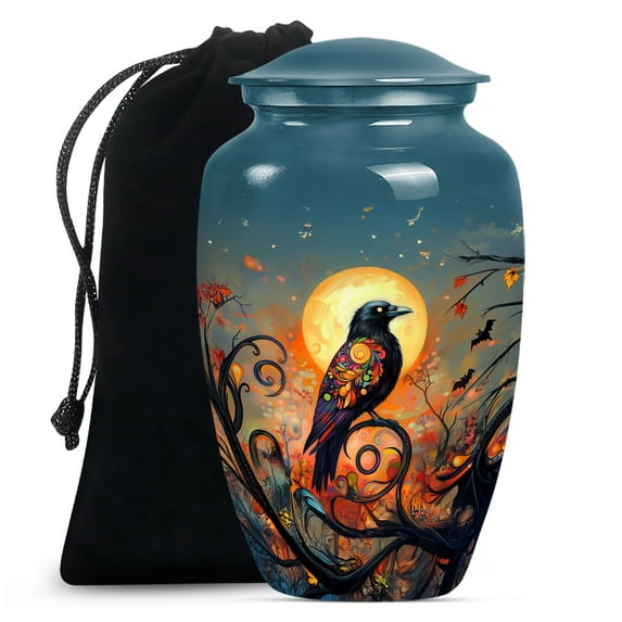 Raven Urn for Ashes Adult Male, Large Cremation Funeral Urns for Human Ashes Adult Female, Burial Urn, Decorative Urns for Human Ashes(Size - 10inch)