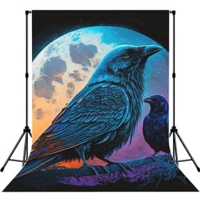 Raven Wolf Moon Moonlight Art Photography Backdrop 5x7Ft Background for Photo Studio Video Recording Birthday Party Wedding Home Decor