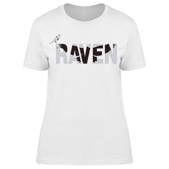 Raven Word With Silhouette T-Shirt Women -Image by Shutterstock, Female Small