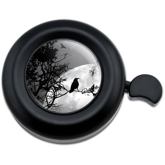 Raven at Night Black Bird Full Moon Bicycle Handlebar Bike Bell