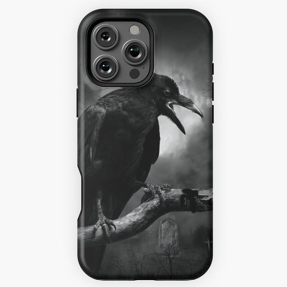 Raven in Cemetery Phone Case for iPhone 16 15 14 13 12 11 Pro Max M5913478