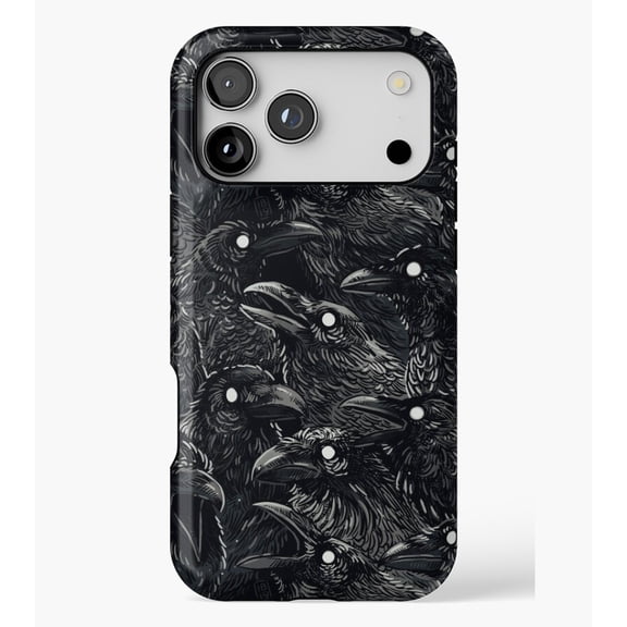Raven pattern 2 M819, Case for iPhone 17/16/15/14/13/12/11 Pro Max – Stylish Unisex Protective Cover
