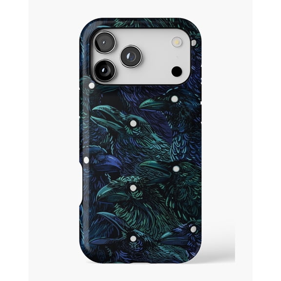 Raven pattern H147 Premium Durable Case for iPhone 17 16 15 14 13 12 11 Pro Max – Unisex Style