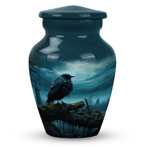 The Raven's Eerie Watch - Small Keepsake Urn for Adult Ashes - Miniature Cremation Urn for Men - Classic Urn - Memorial Gifts - Cremains Box - 3 Inch, 1 Pc
