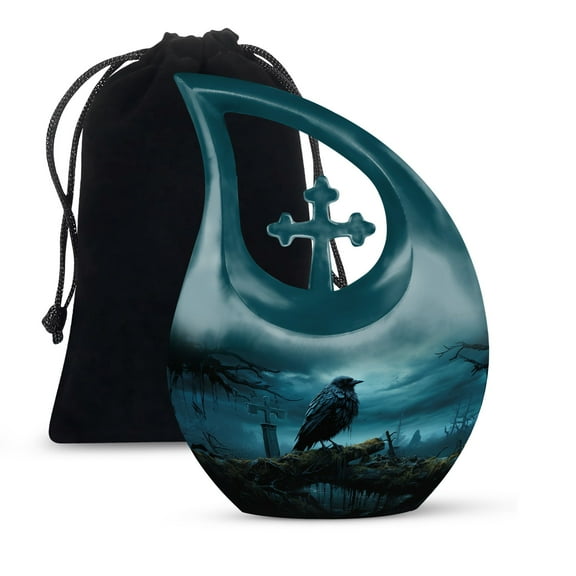 The Raven's Eerie Watch Urn - Cremation Urn Human Ashes - Urn For Ashes Adult Male - Urns For Ashes Adult - Urns For Human Ashes Adult, large urns for human ashes adult(Size - 10inch)