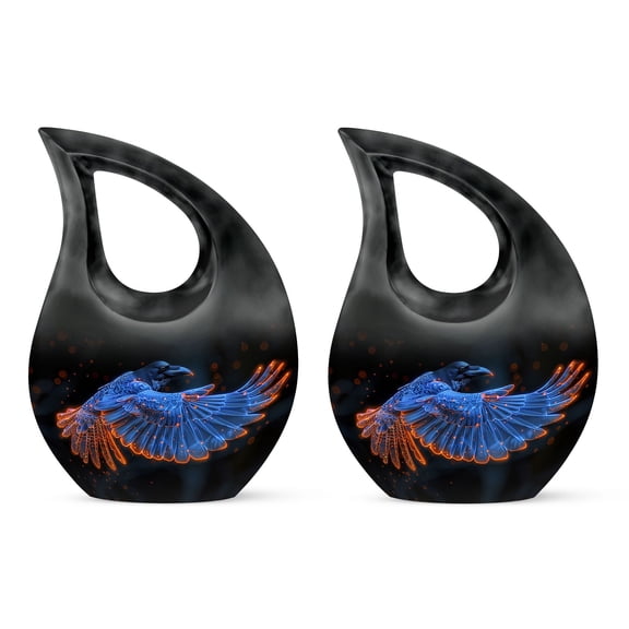 Raven's Mystical Roost Urn - Urn For Ashes Adult Male - Adult Cremation Urns - Burial Urns For Adult Human Ashes - Urns For Ashes, funeral ashes container(Size - 4inch, 2Pcs)