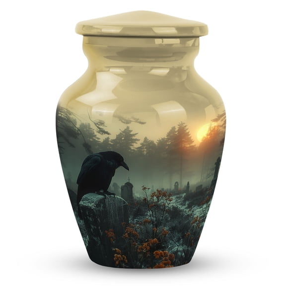 Raven's Silent Watch - Elegant Keepsake Urn For Human Ashes - Mini Memorial Urn For Adult Men - Classic Urn - Memorial Gifts - Cremains Box - 3 Inch, 1 Pc