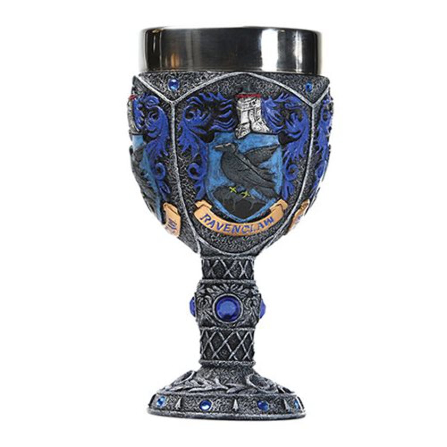 Ravenclaw Blue and Black Decorative Goblet with Stainless Steel Rim