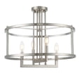 thumbnail image 1 of Vivio Lighting Ravenna 20 in Modern Dimmable 4-Light Brushed Nickle Dining Room Flush Mount Lights with Shades, 1 of 5
