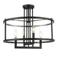 thumbnail image 1 of Vivio Lighting Ravenna Matte Black Acrylic Glass Semi Flush Mount Ceiling Light, 1 of 5