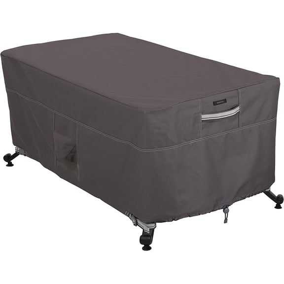 Ravenna Water-Resistant 56 Inch Rectangular Fire Pit Table Cover, Outdoor Table Cover