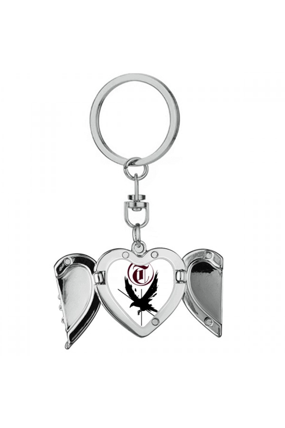 Ravens Birds Flying Animals Heart Angel Wing Key Chain Holder