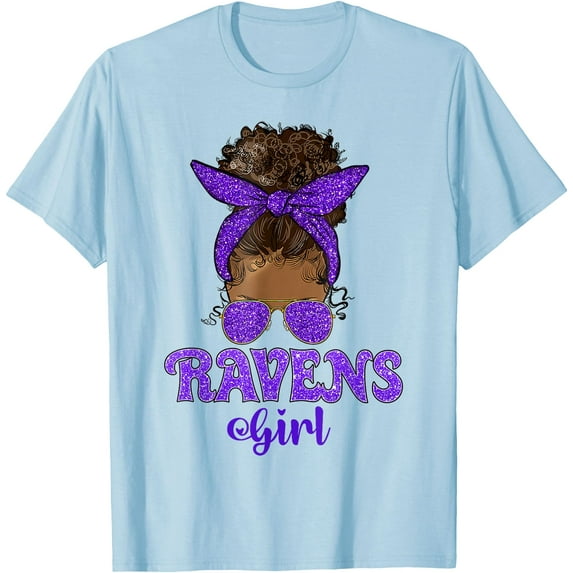 Ravens Bun Cheer Girl Softstyle Unisex T-Shirt,Light Blue Color,Size YS