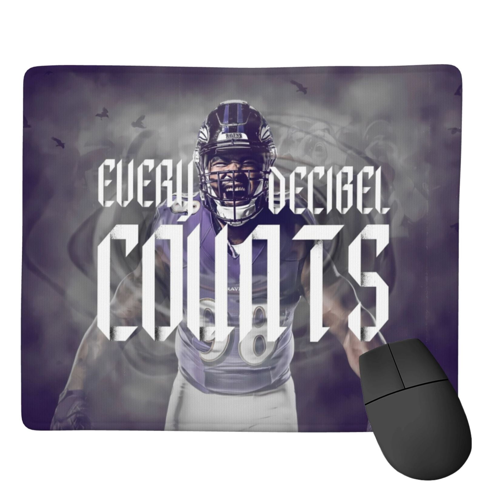 Ravens Football Theme Mouse Pad 7x9 Inch - Non-slip Rubber Bottom ...