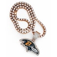 thumbnail image 1 of Ravens Iced-Out Necklace Baltimore 24” Rhinestone Chain Gold, 1 of 3