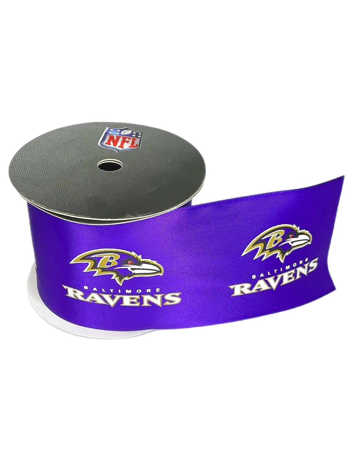 Ravens Printed Ribbon 2 1/4"-Inch Width, 15 Foot Spool - USA Licensed Bows