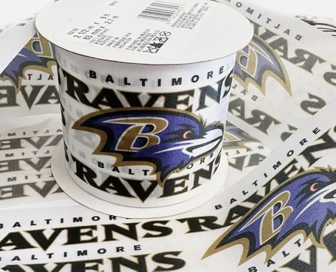 Ravens Printed Ribbon 2.5"-Inch Width, 15 Foot Spool