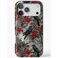 Ravens and Red Roses Gothic Tough Case for Apple iPhone, Dual-Layer ...