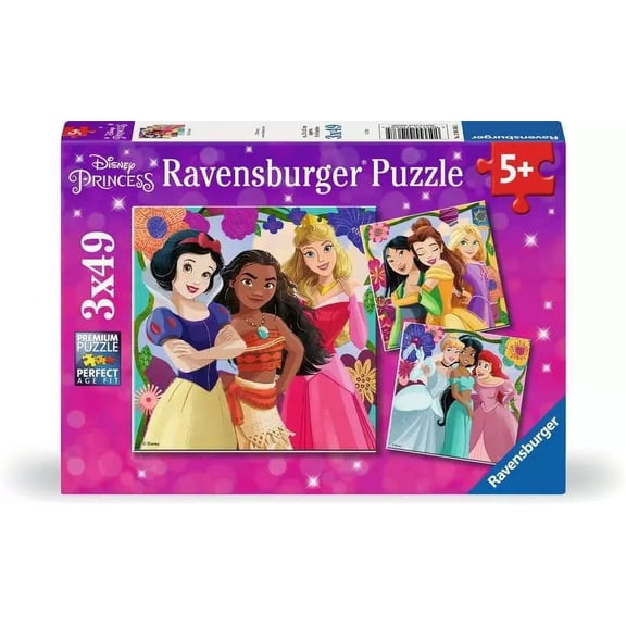 Ravensburger Disney Princess: Girl Power! 3x49 Piece Jigsaw Puzzle Set for Kids - Screen-Free Activity Boosts Concentration and Focus