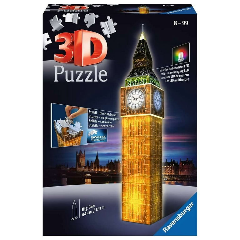 Ravensburger - 3D Puzzle - Big Ben with Working Clock 216 Piece Jigsaw  Puzzle 