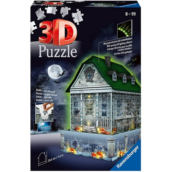 Ravensburger 3D Haunted House Night Jigsaw Puzzle for Adults – Every Piece is Unique, Softclick Technology Means Pieces Fit Together Perfectly