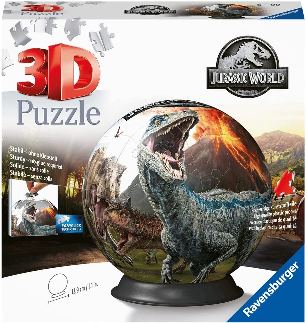 Ravensburger 3D Puzzle 11757 - Puzzle ball Jurassic World - 72 pieces ...