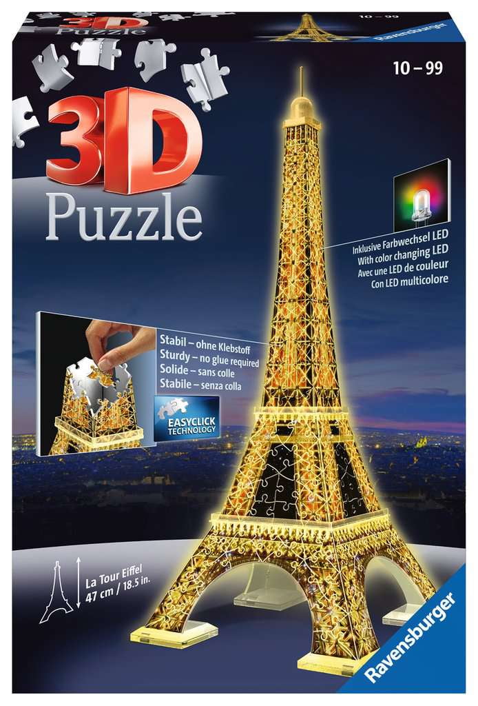 3€53 sur Puzzle 3D Tour Eiffel Night Disney 216 pièces - Puzzle 3D - Achat  & prix