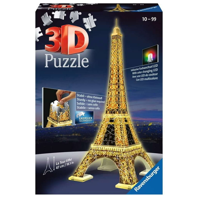 Ravensburger - 3D Puzzle - Night Edition - Eiffel Tower - 216 Piece Jigsaw  Puzzle