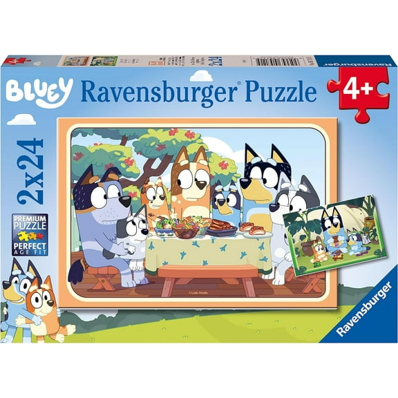 Ravensburger 5711 Bluey Jigsaw Puzzles for Kids Age 3 Years Up-Toddler Toys-2x 24 Pieces
