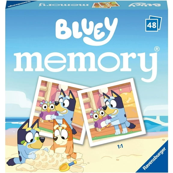 Ravensburger Bluey Mini Memory Matching Picture Snap Pairs Game for Kids Age 3 Years and Up