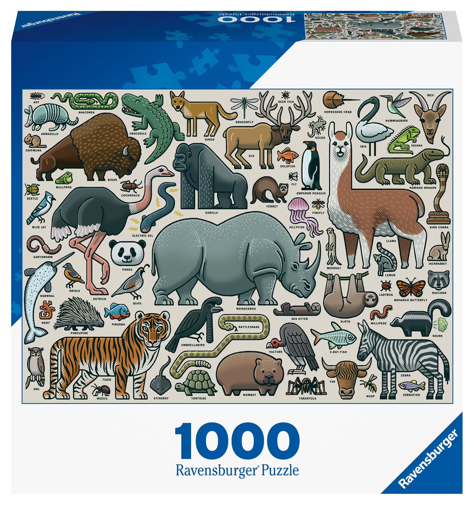 Ravensburger Cozy Puzzle You Wild Animal! 1000 Piece Jigsaw