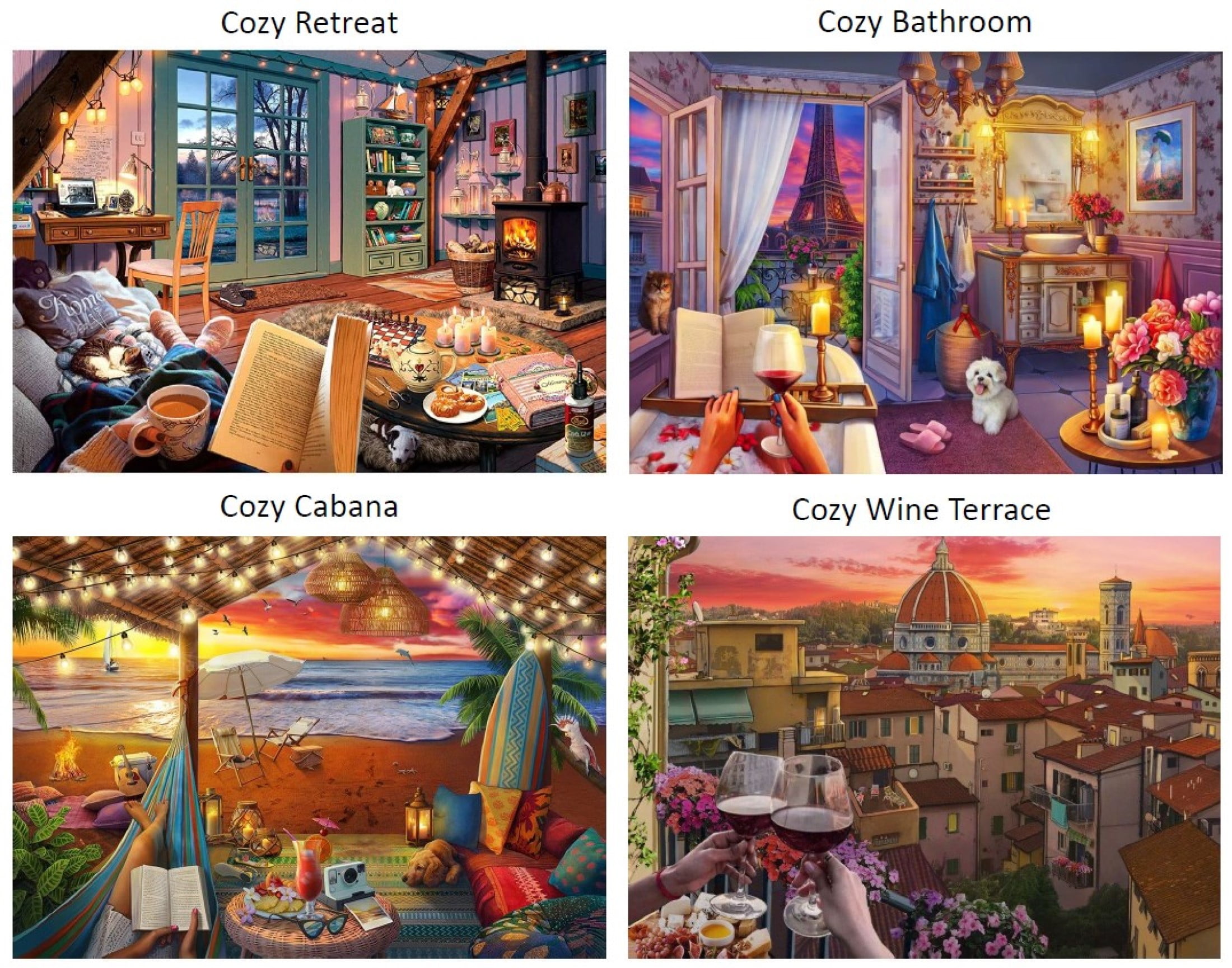 Ravensburger Cozy Series Jigsaw Puzzles, Cardboard - 1000 Piece for Children Ages 12+