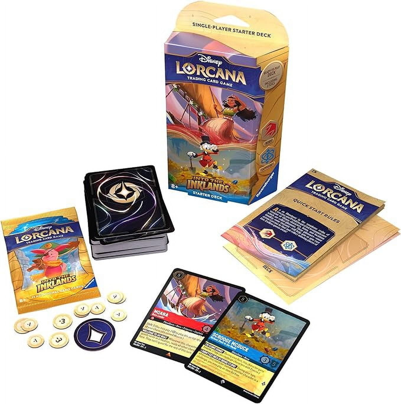 walmart lorcana starter deck Ravensburger Disney TCG: Into The Inklands - Amber & Emerald Single-Player | Engaging Gameplay | Over 200 Original Disney Artworks youll get a taste of the rich story and varied characters of Disney Lorcana Disney Locana Giftable Starter Set