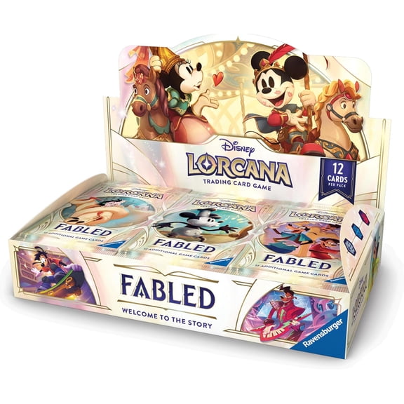 Ravensburger Disney Lorcana TCG: Fabled Booster Pack Display Box - 24 Packs with 12 Trading Cards Each - Ideal for Collectors & Disney Fans - Suitable for Ages 8+