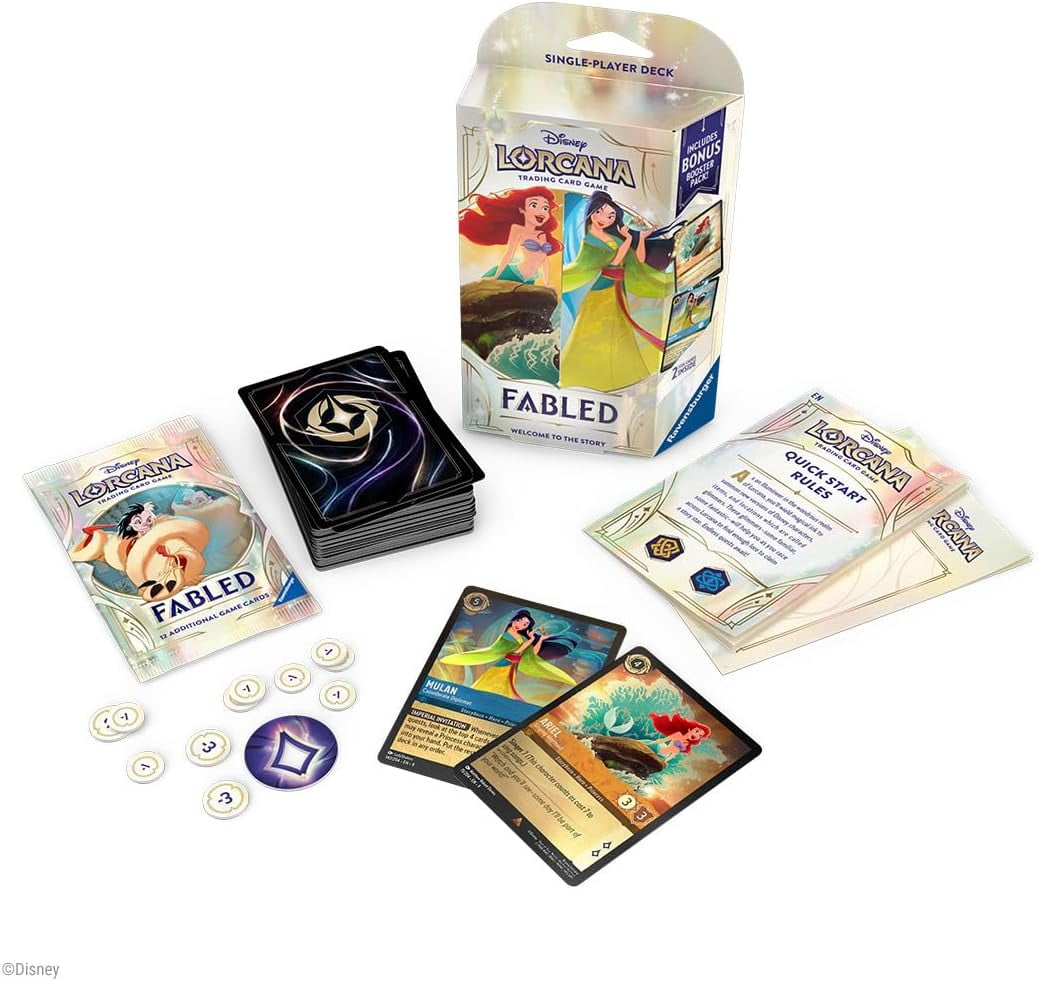 disney lorcana fabled cards Disney Lorcana: Fabled Starter Deck [Emerald & Ruby] main image 0