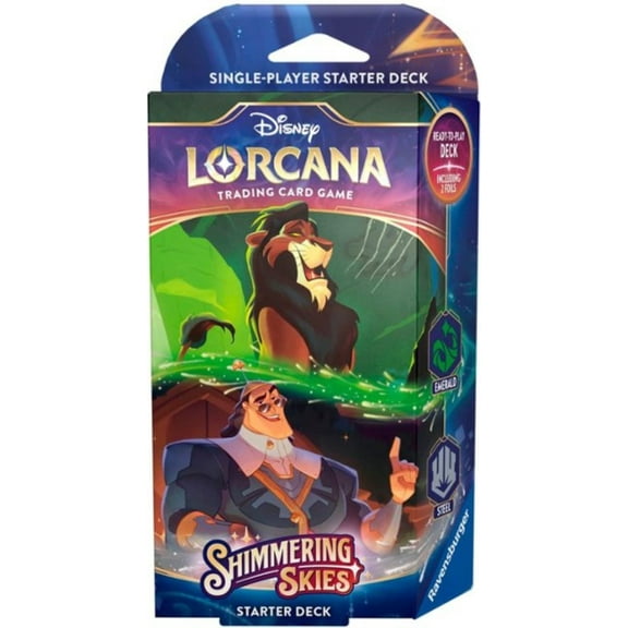 Ravensburger Disney Lorcana Trading Card Game Shimmering Skies Emerald & Steel Starter Deck