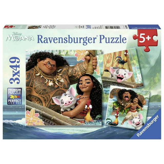 Ravensburger - Disney Moana - Born to Voyage - Jigsaw Puzzle Three 49 Piece